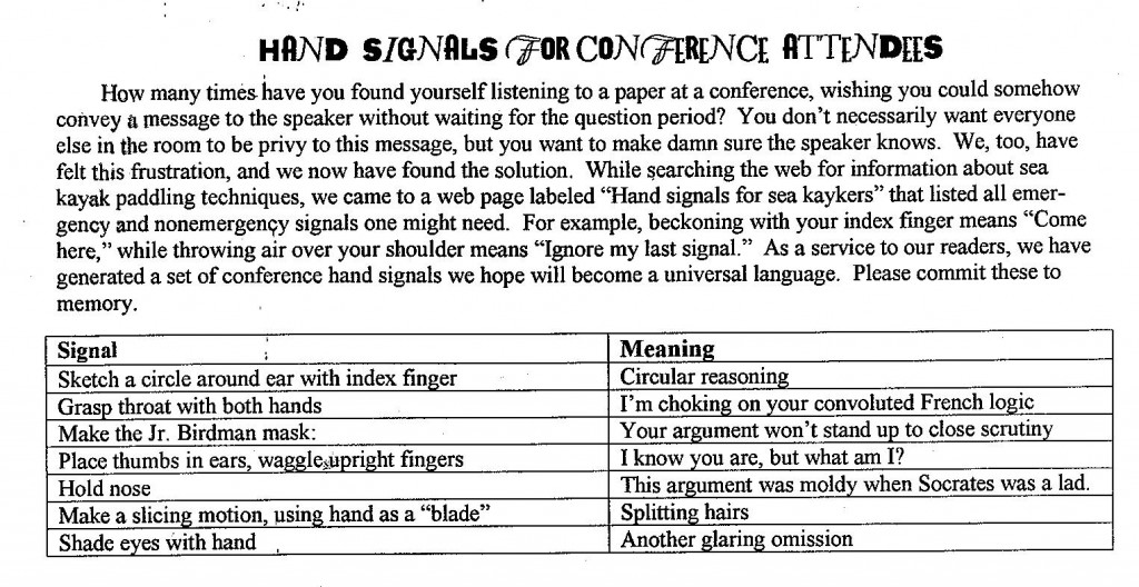 conference hand signals